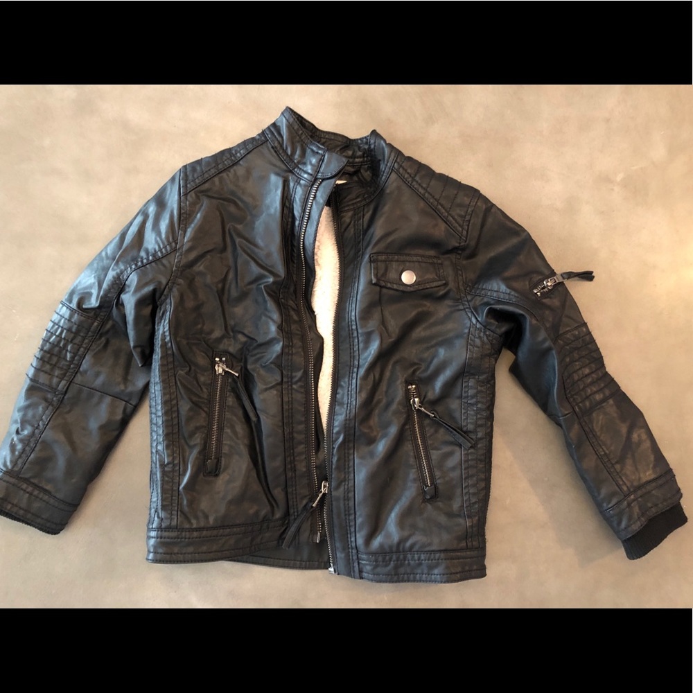 Super cool boys Moto jacket faux leather